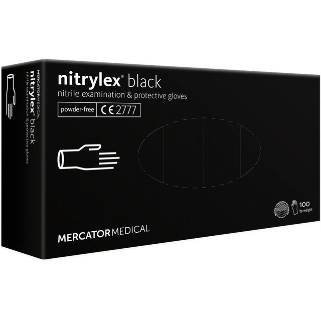 Gants Nitrile NON Poudres Noir Boite 100 9-10 Mercator référence fournisseur 2955422